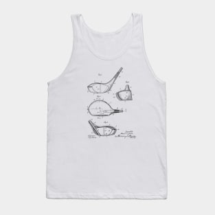 Golf Club Vintage Patent Hand Drawing Tank Top